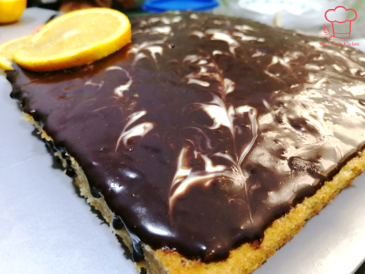 ORANGE CAKE WITH CHOCOLATE GANACHE