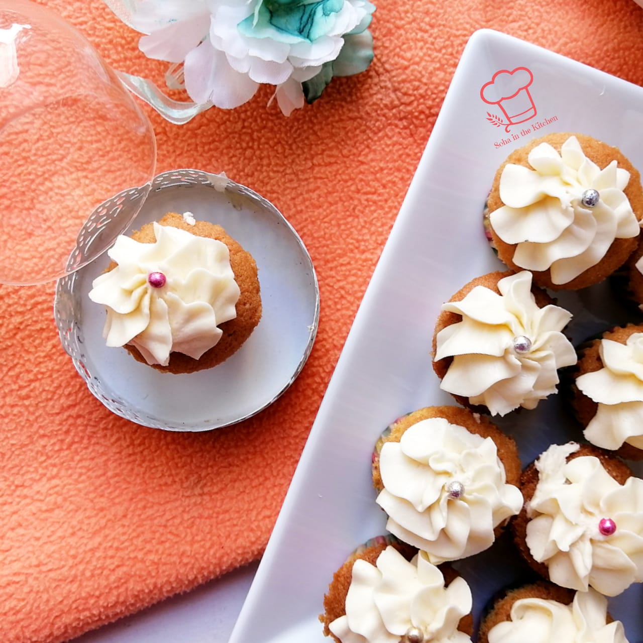 Mini Vanilla Cupcakes Recipe | Soha in the Kitchen